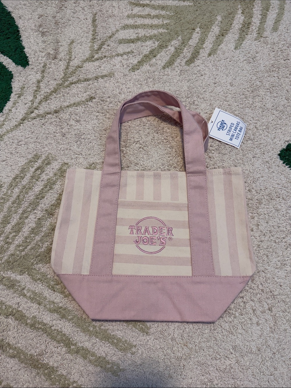 Trader Joe’s Striped Mini Canvas Tote Bag BUNDLE - Picture 2 of 4